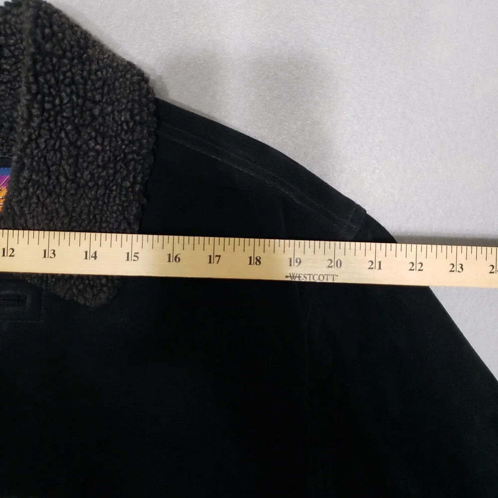 Cripple Creek Mens Jacket Large Suede‎ Leather Southwestern Aztec Sherpa VTG